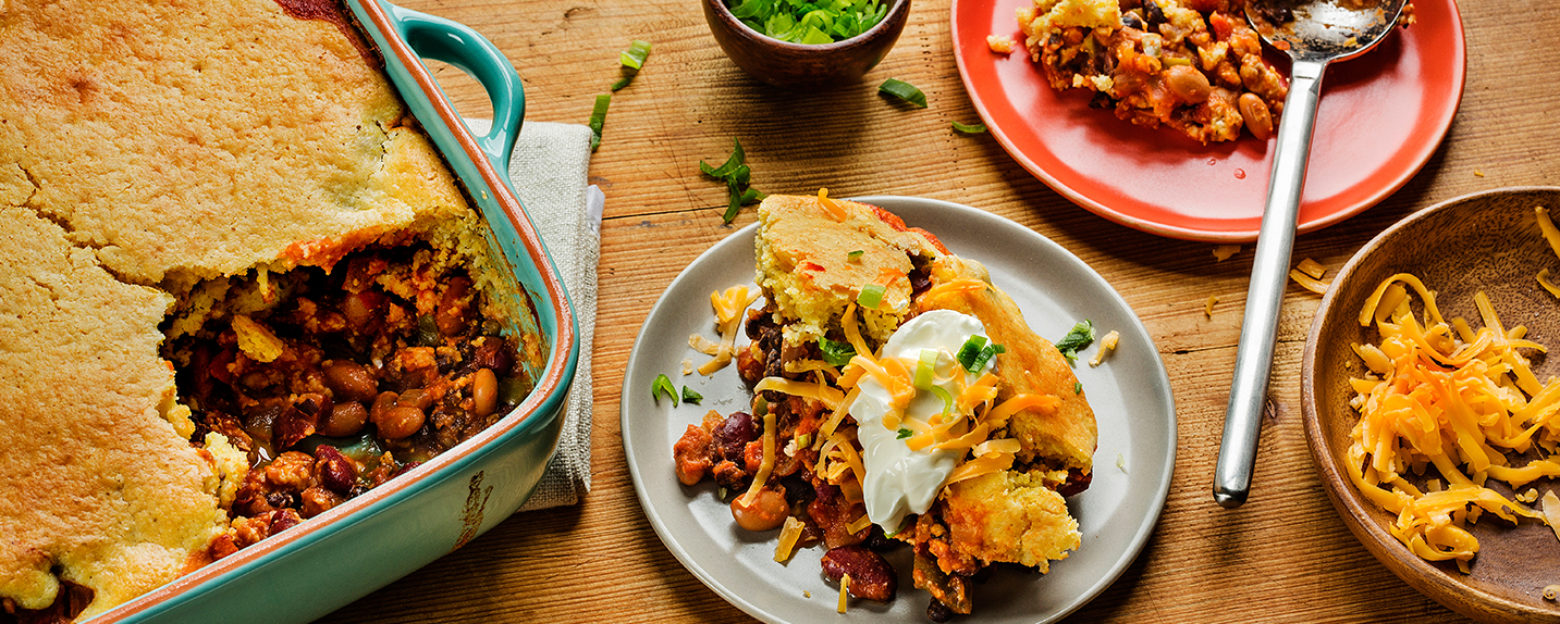 Two Bean Turkey Chili Tamale Pie Recipe