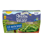 Green Valley Cut Green Beans 4oz Cups 4 Pack Birdseye Front