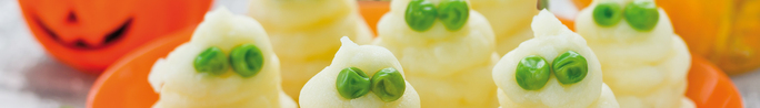 Create Mashed Potato and Peas Ghosts 
