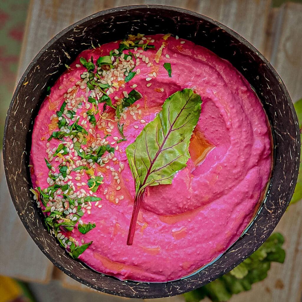 Beet Hummus with Meyer Lemon & Tahini cc