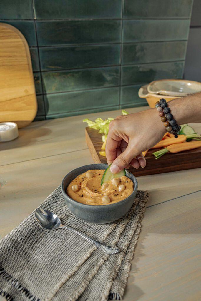 Roasted Red Pepper Hummus with Green Valley Organic Garbanzo Beans