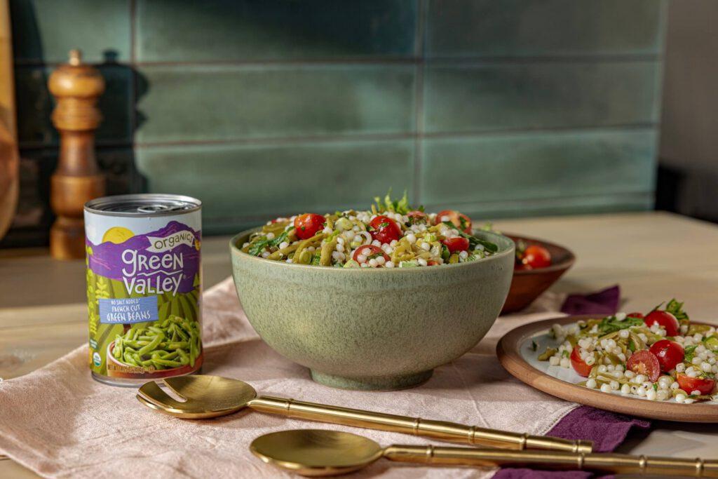 Pearl Couscous Salad with Green Valley Organic French-Cut Green Beans