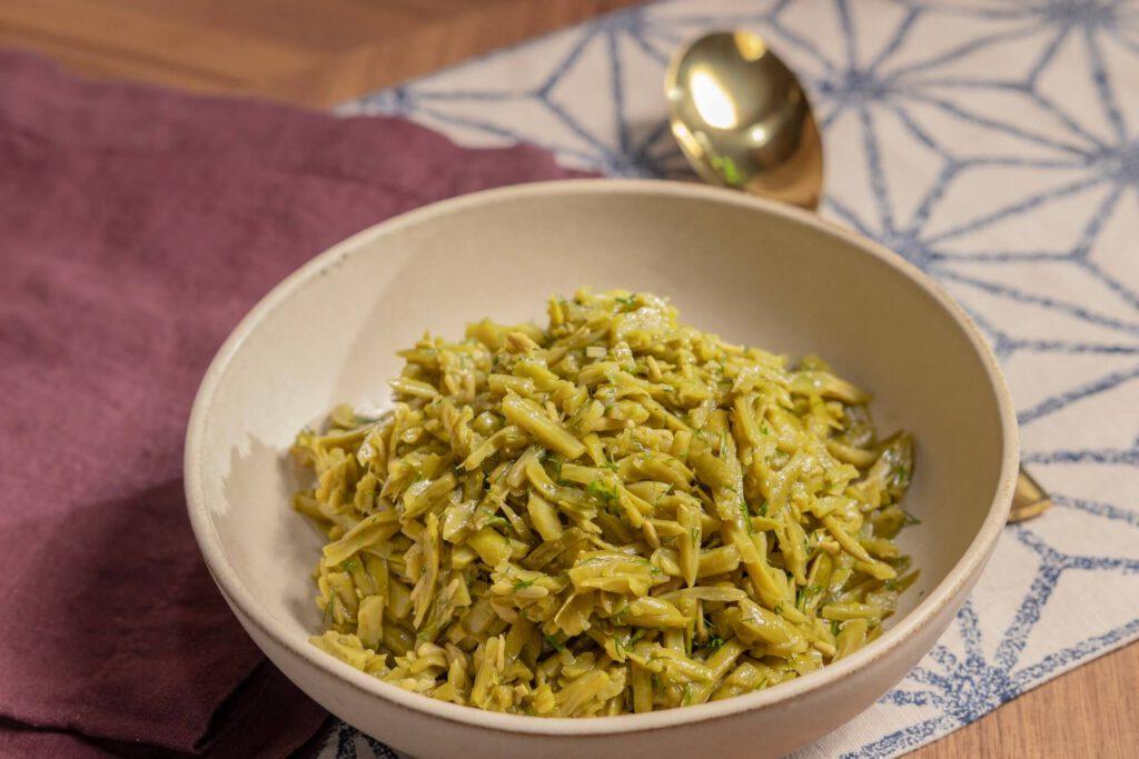 Butter and Dill French-style Green Beans with Green Valley.