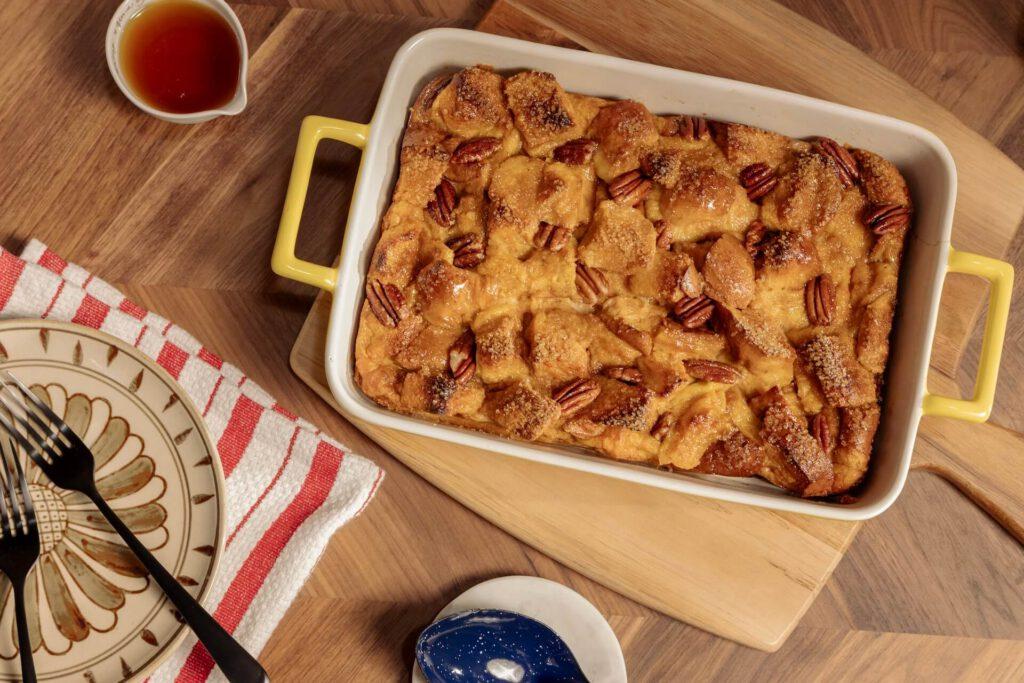 Pumpkin Baked French Toast made with Great Valley Organic Pumpkin