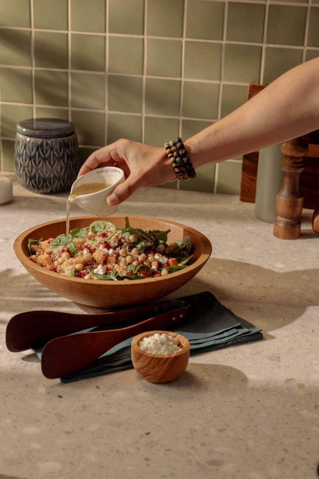 Quinoa Salad with Green Valley Organic Garbanzo Beans and Roasted Sweet Potato