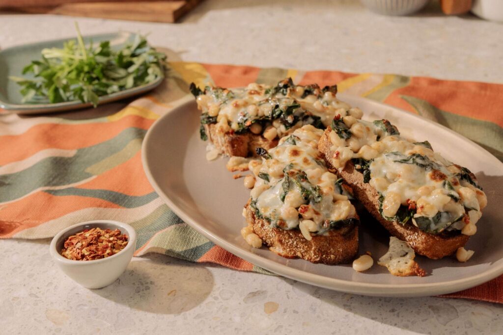 Beans and Greens Melts made with Green Valley Organic Great Northern Beans