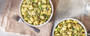Crispy Gnocchi with Peas and Parmesan