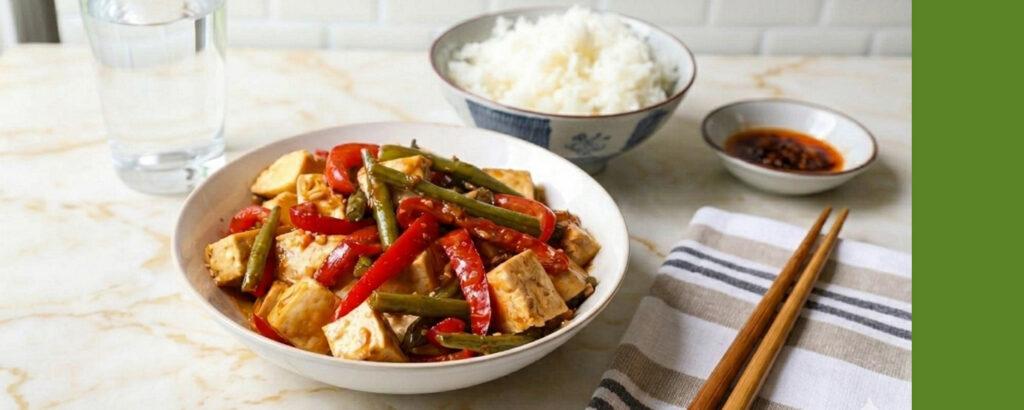 Tofu green bean stirfry