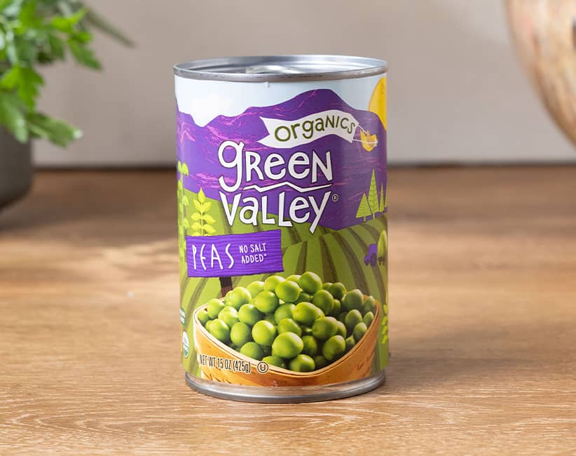 Green valley organics peas canned