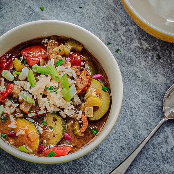 Garden Gumbo with Smoked Sausage & Kidney Beans