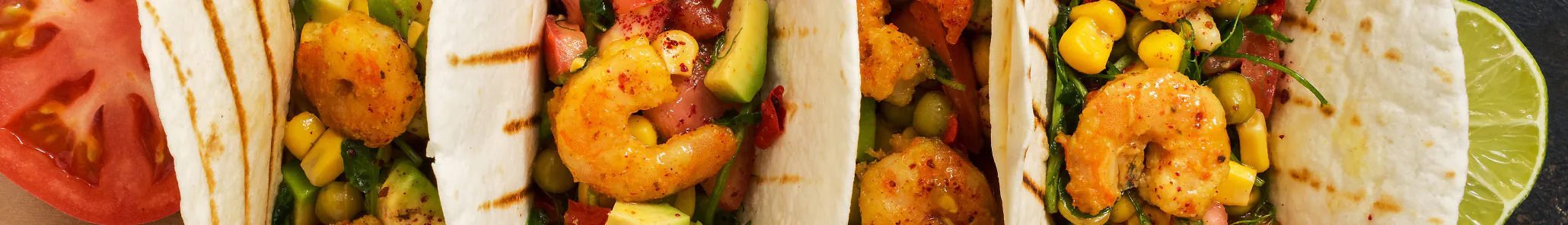 Lemon Corn Shrimp Wraps