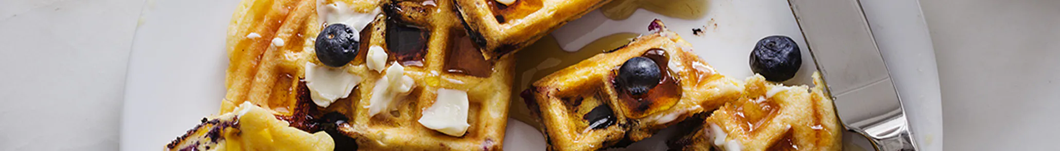 Sweet Corn and Blueberry Waffles 