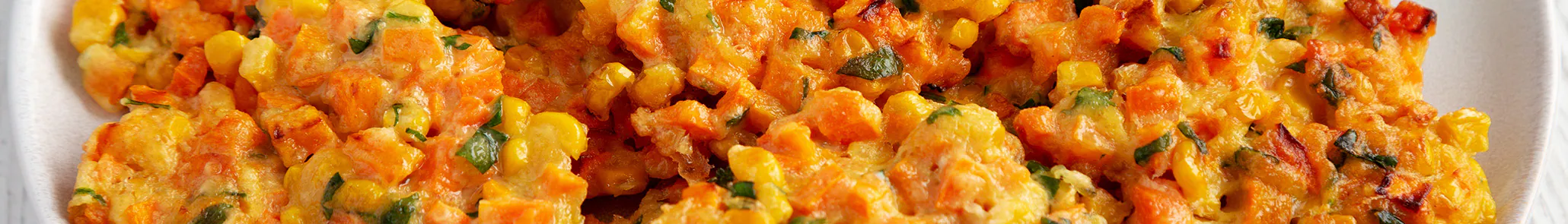 White Cheddar & Hot Honey Air-Fried Corn Fritters