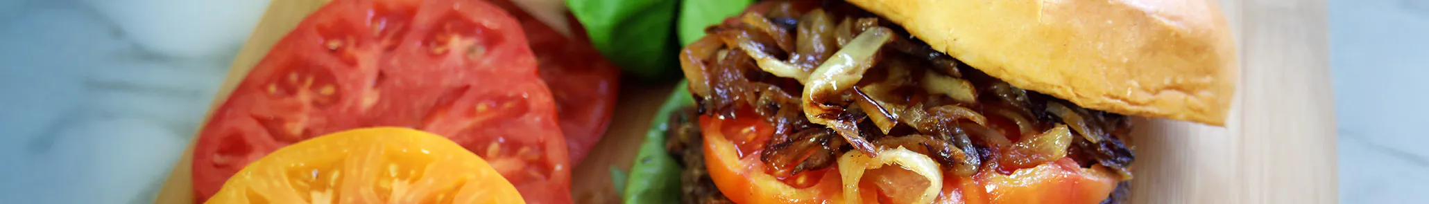 Black Bean and Portabella Mushroom Burgers with Caramelized Onions
