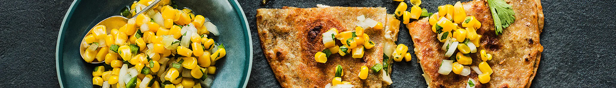 Chicken Quesadillas with Zesty Corn Salsa