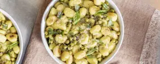 Crispy Gnocchi with Peas and Parmesan